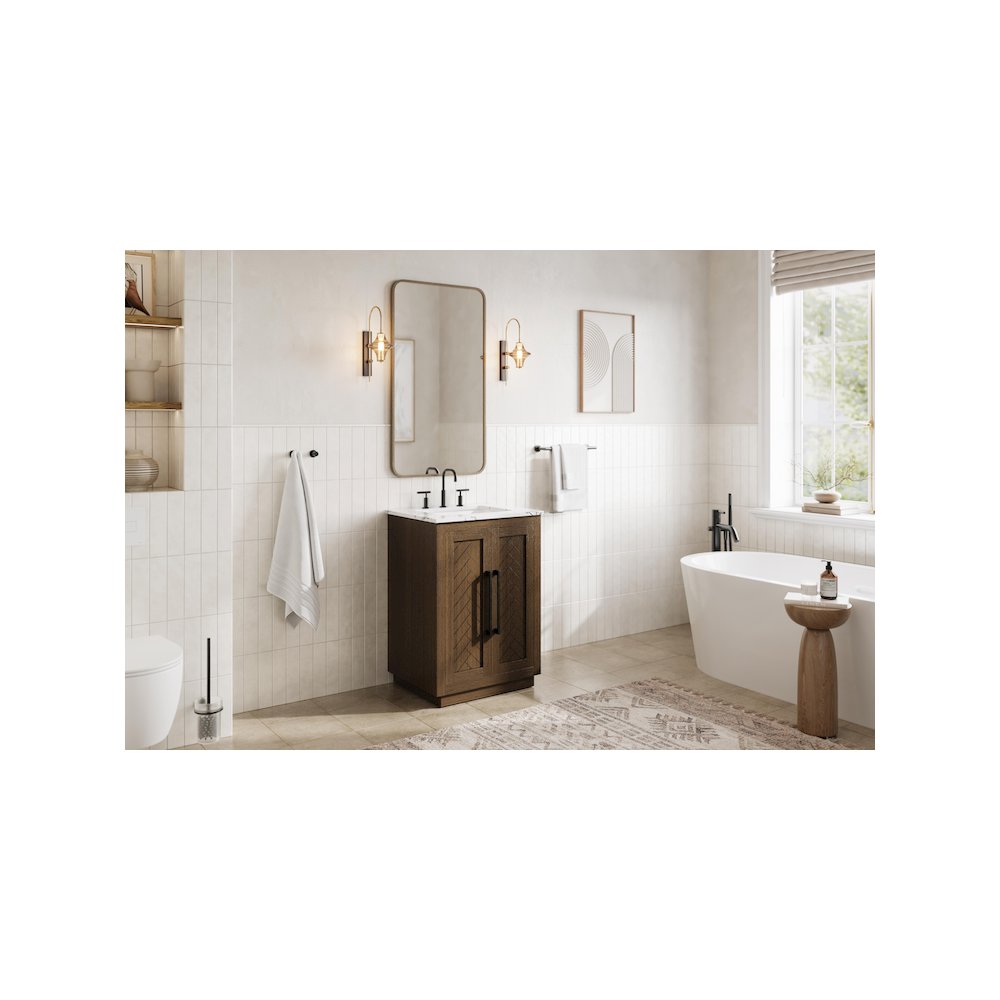 24 inch Single Bathroom Vanity in Hazel Oak