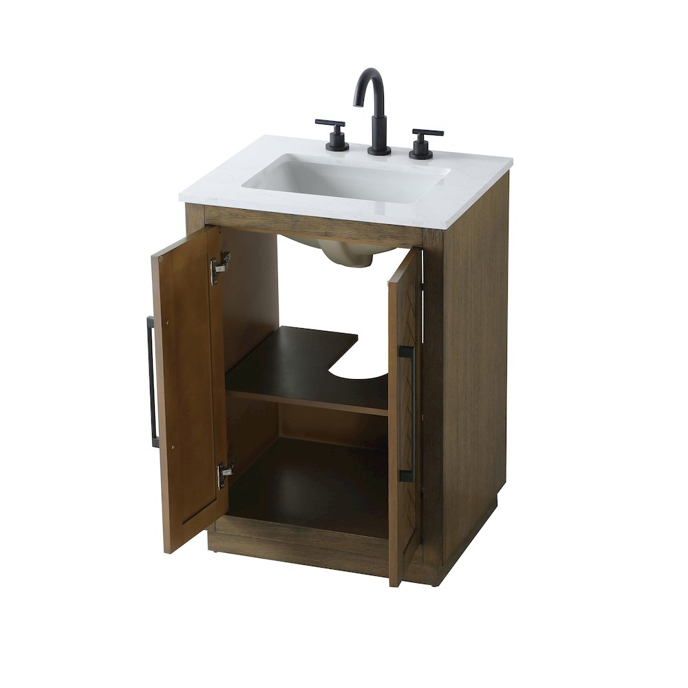 24 inch Single Bathroom Vanity in Hazel Oak