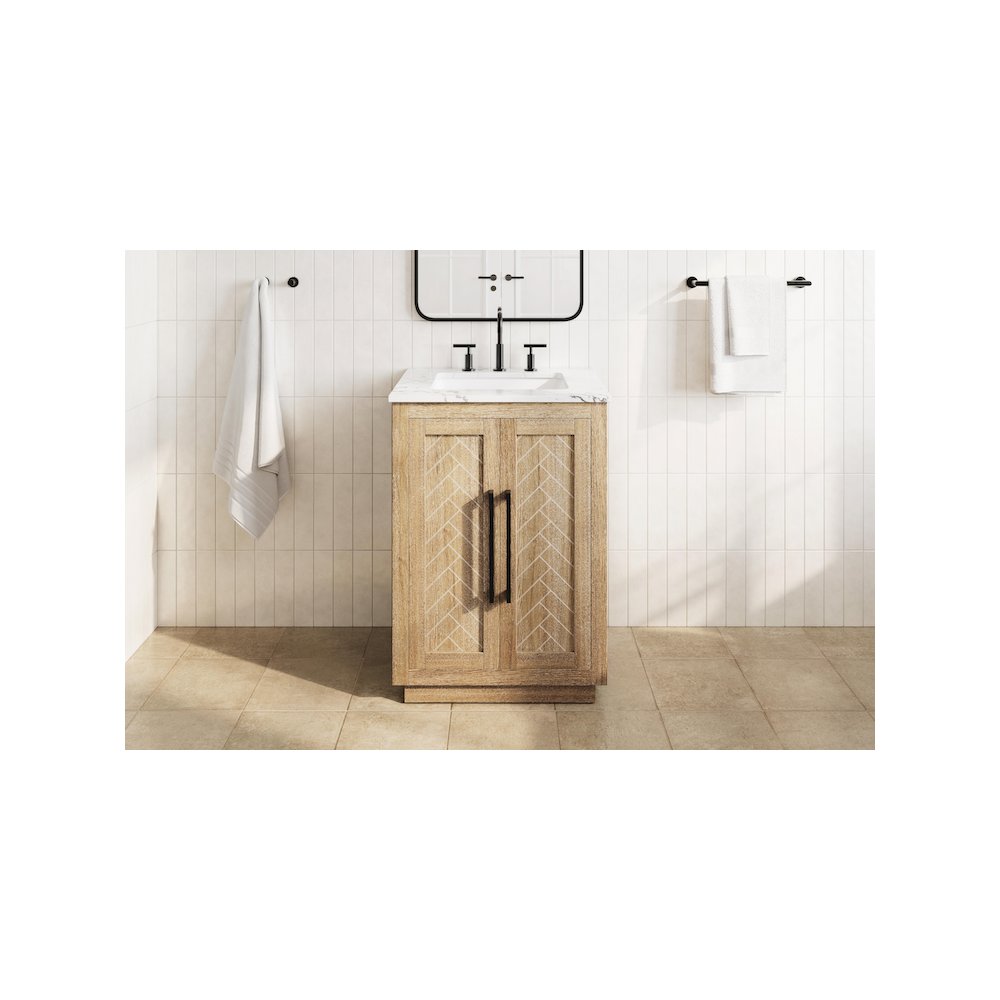 24 inch Single Bathroom Vanity in Linen Oak