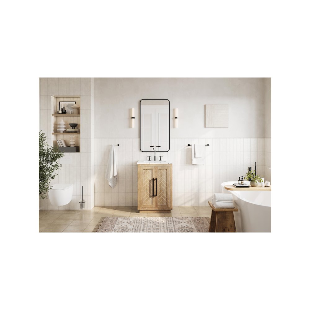 24 inch Single Bathroom Vanity in Linen Oak