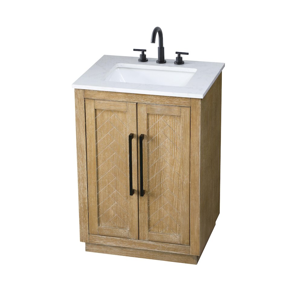 24 inch Single Bathroom Vanity in Linen Oak
