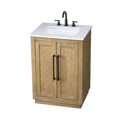 24 inch Single Bathroom Vanity in Linen Oak