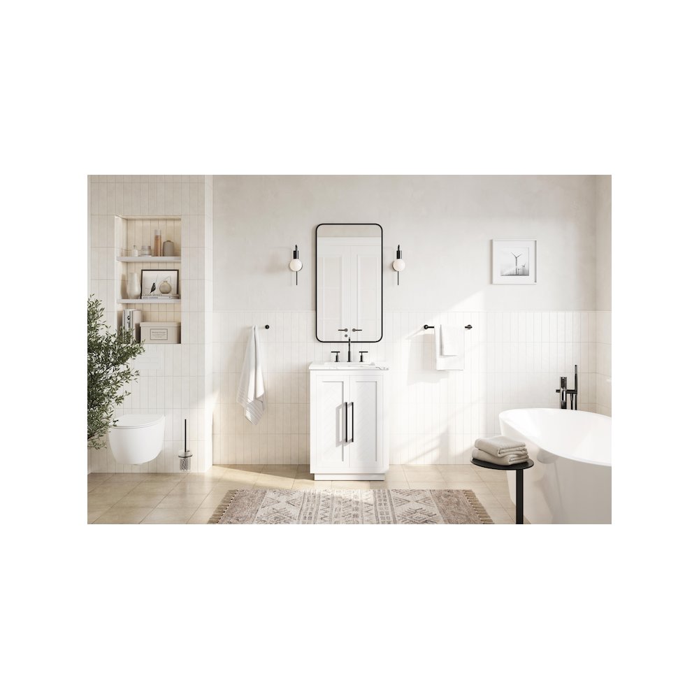 24 inch Single Bathroom Vanity in White