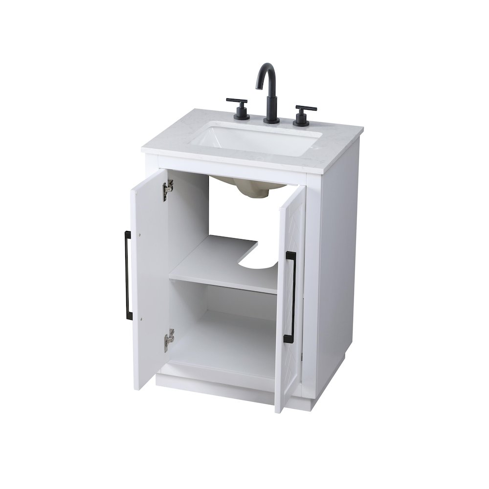 24 inch Single Bathroom Vanity in White
