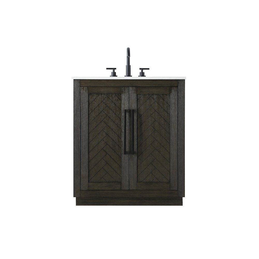 30 inch Single Bathroom Vanity in Chocolate Oak
