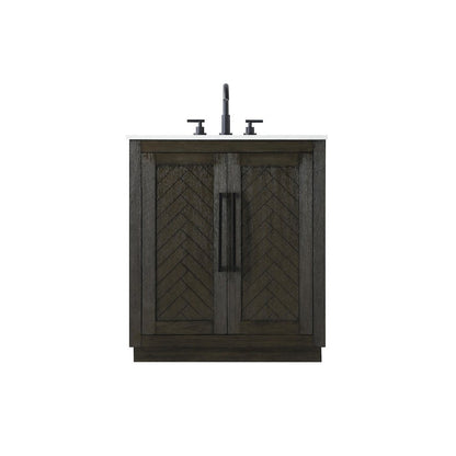 30 inch Single Bathroom Vanity in Chocolate Oak