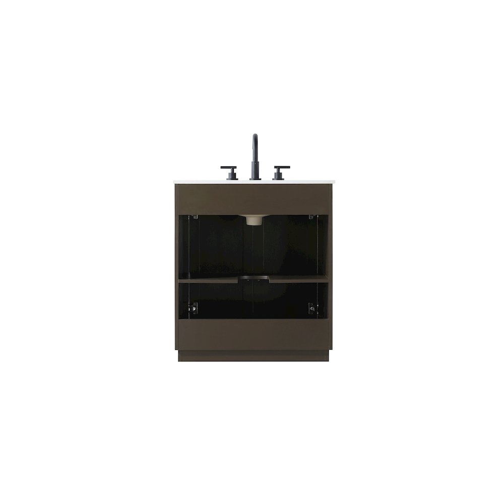 30 inch Single Bathroom Vanity in Chocolate Oak
