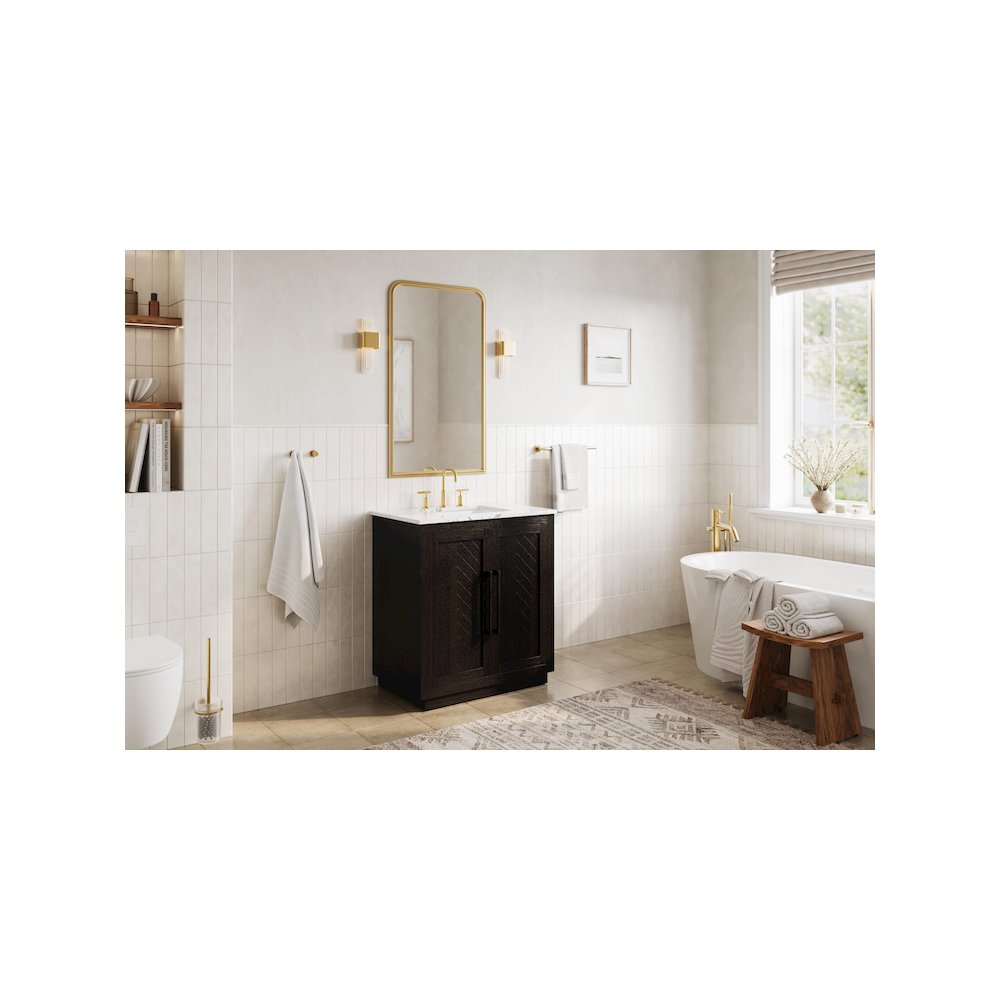 30 inch Single Bathroom Vanity in Chocolate Oak