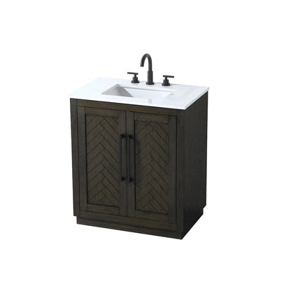 30 inch Single Bathroom Vanity in Chocolate Oak