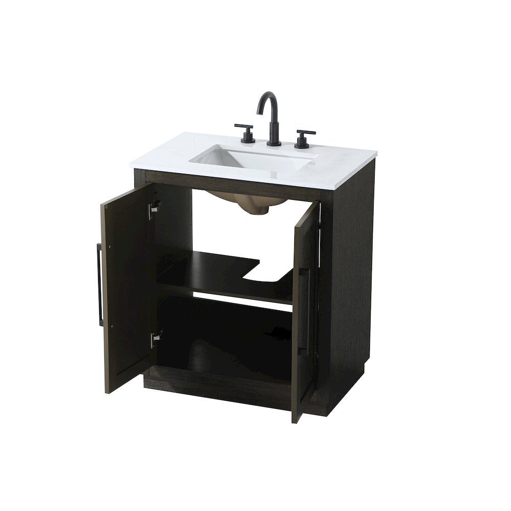 30 inch Single Bathroom Vanity in Chocolate Oak