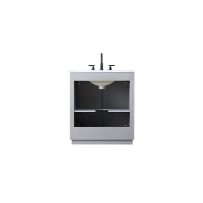 30 inch Single Bathroom Vanity in Grey