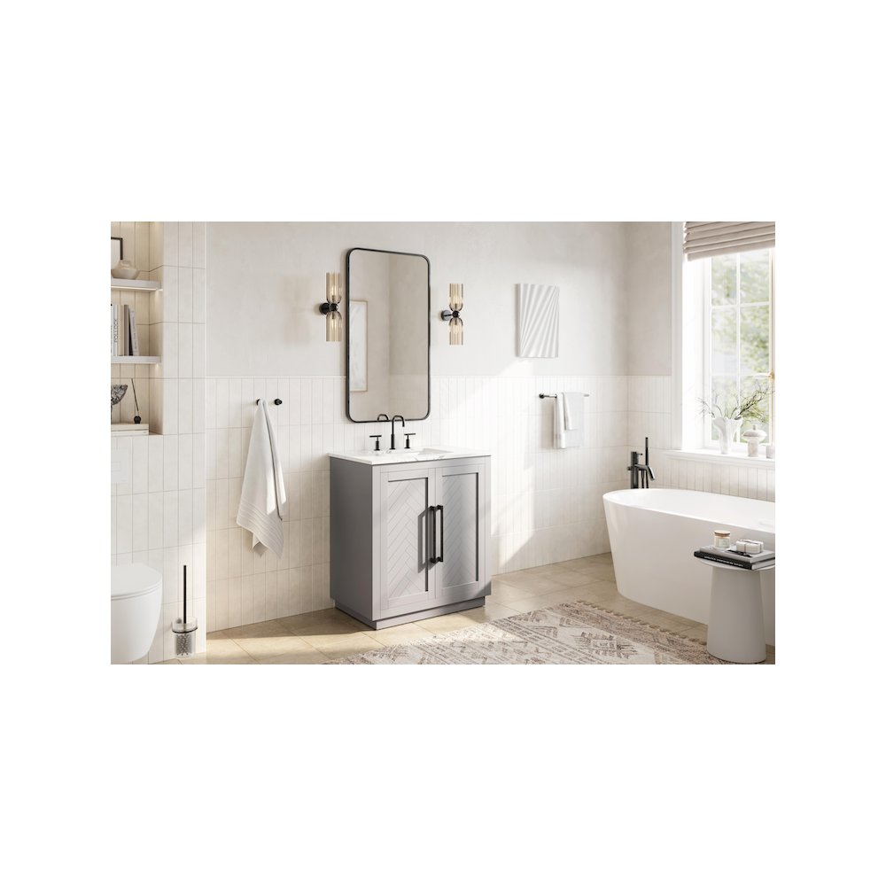 30 inch Single Bathroom Vanity in Grey