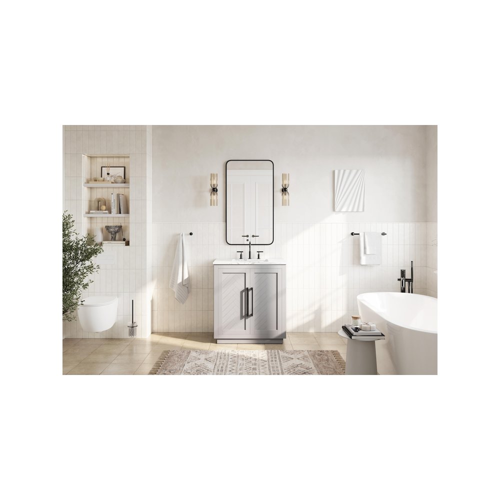 30 inch Single Bathroom Vanity in Grey