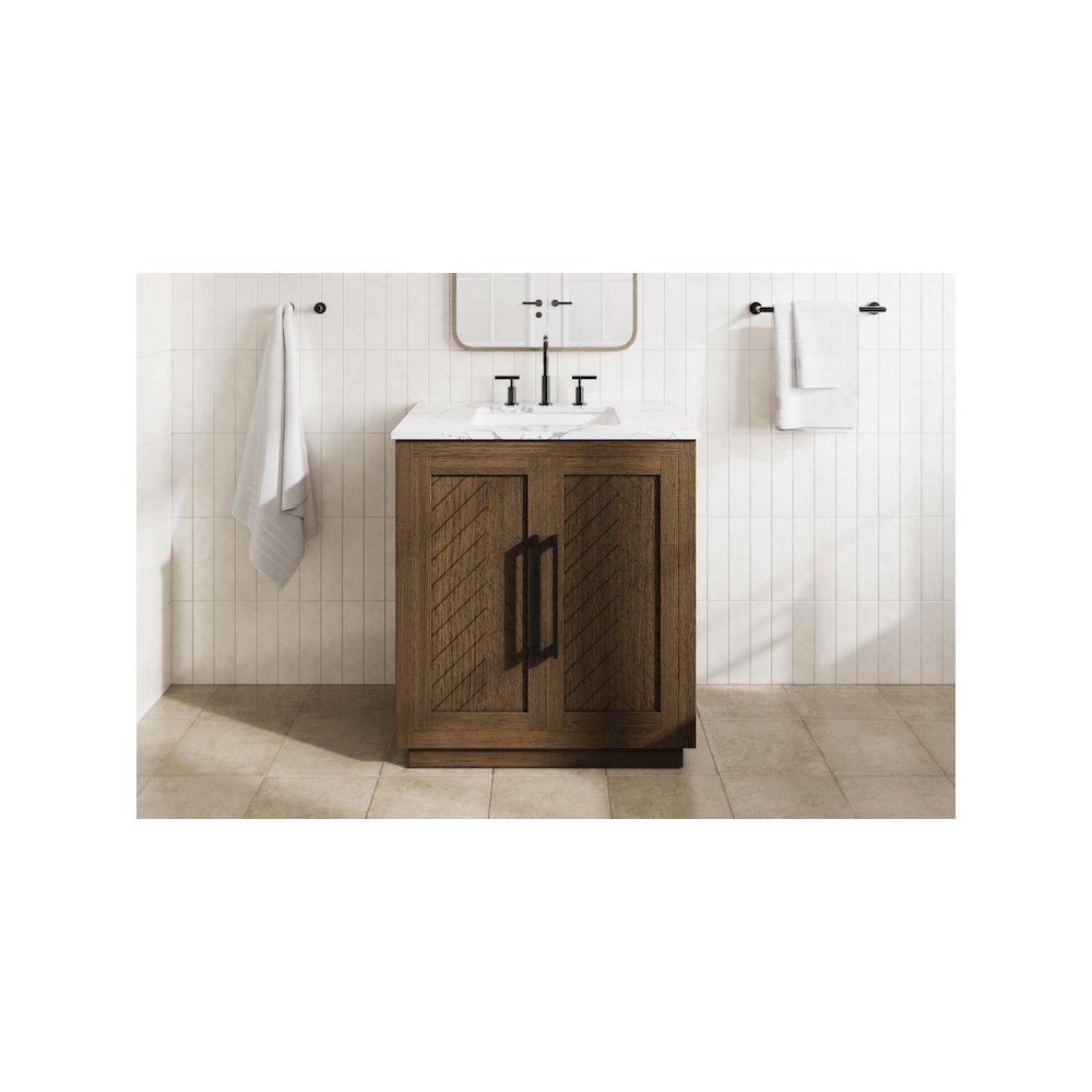 30 inch Single Bathroom Vanity in Hazel Oak