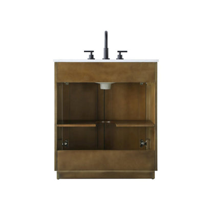 30 inch Single Bathroom Vanity in Hazel Oak