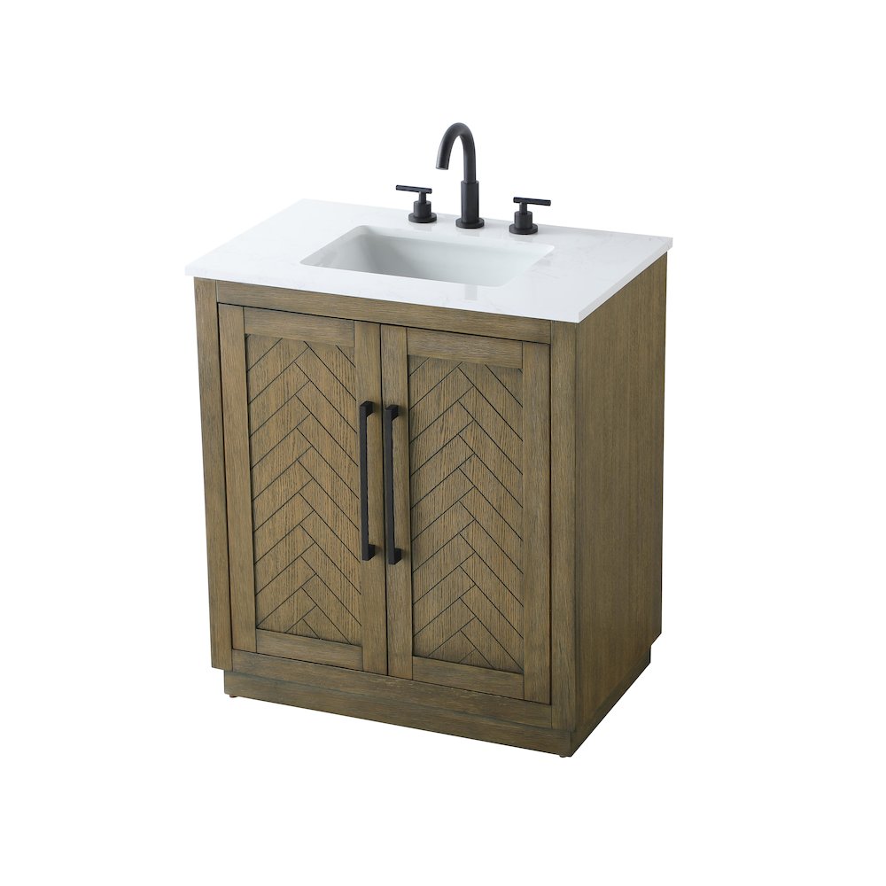 30 inch Single Bathroom Vanity in Hazel Oak