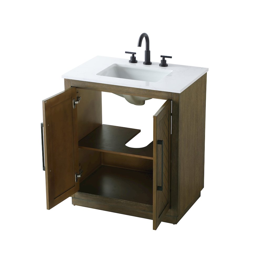 30 inch Single Bathroom Vanity in Hazel Oak