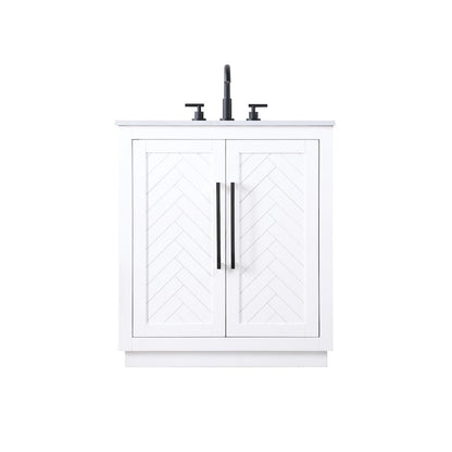 30 inch Single Bathroom Vanity in White