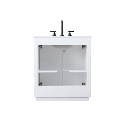30 inch Single Bathroom Vanity in White