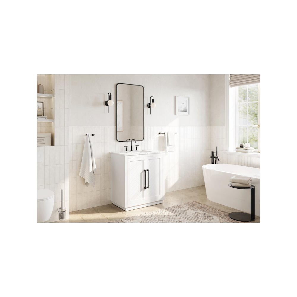 30 inch Single Bathroom Vanity in White