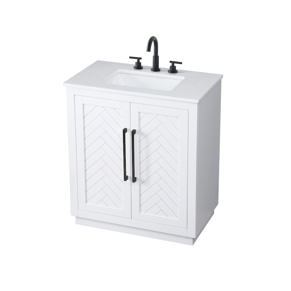 30 inch Single Bathroom Vanity in White