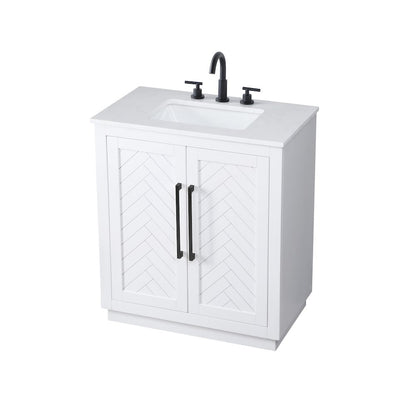 30 inch Single Bathroom Vanity in White