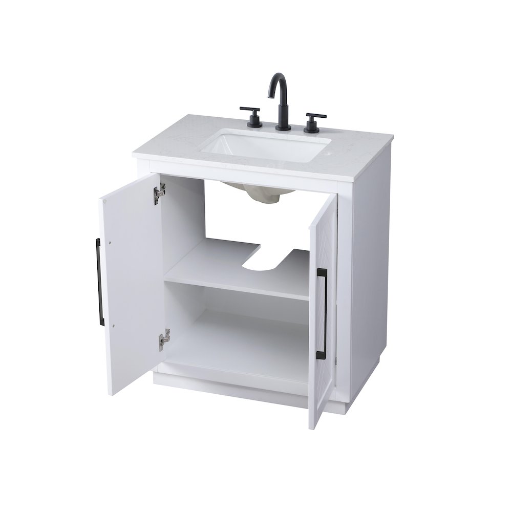 30 inch Single Bathroom Vanity in White