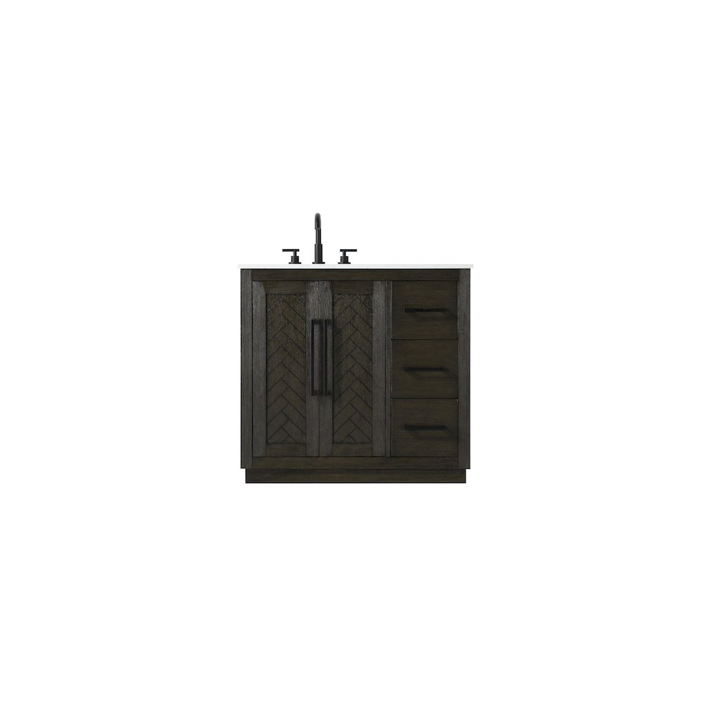 36 inch Single Bathroom Vanity in Chocolate Oak