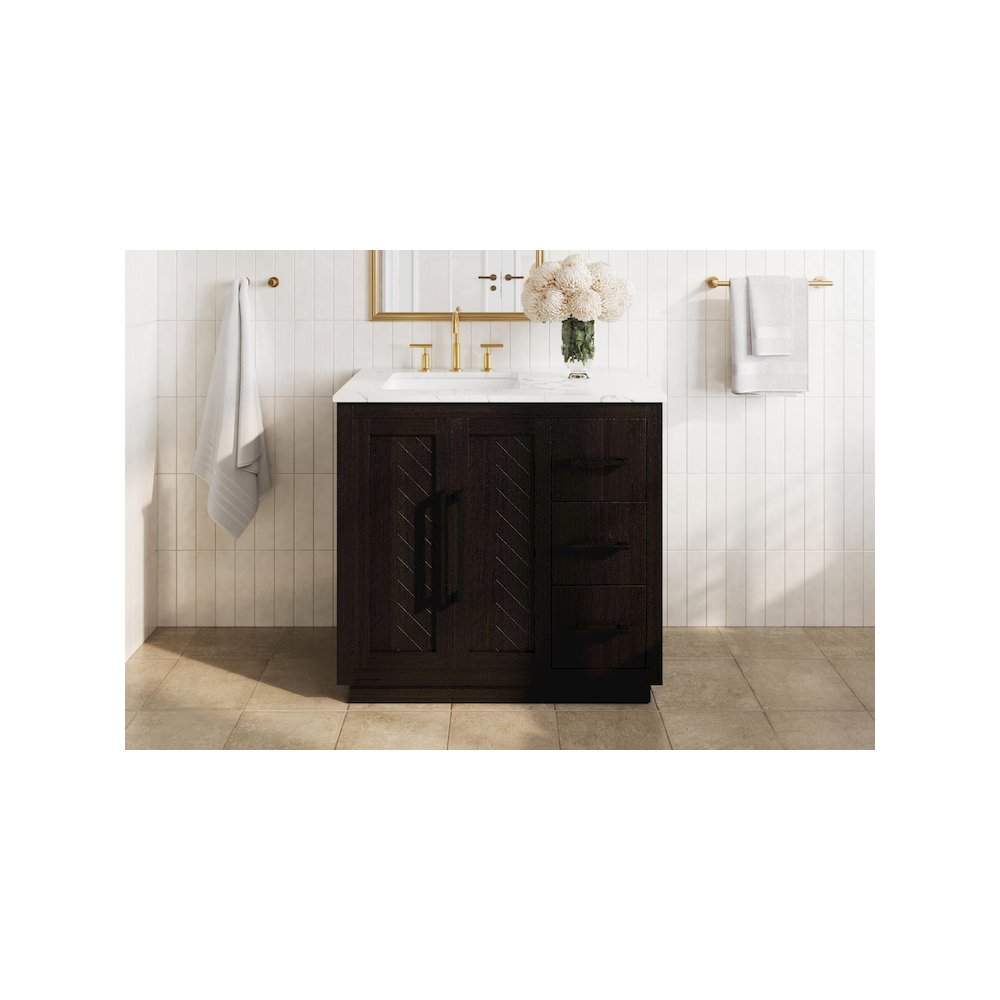 36 inch Single Bathroom Vanity in Chocolate Oak