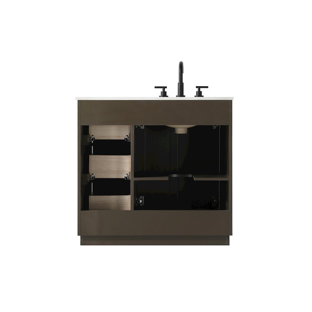 36 inch Single Bathroom Vanity in Chocolate Oak