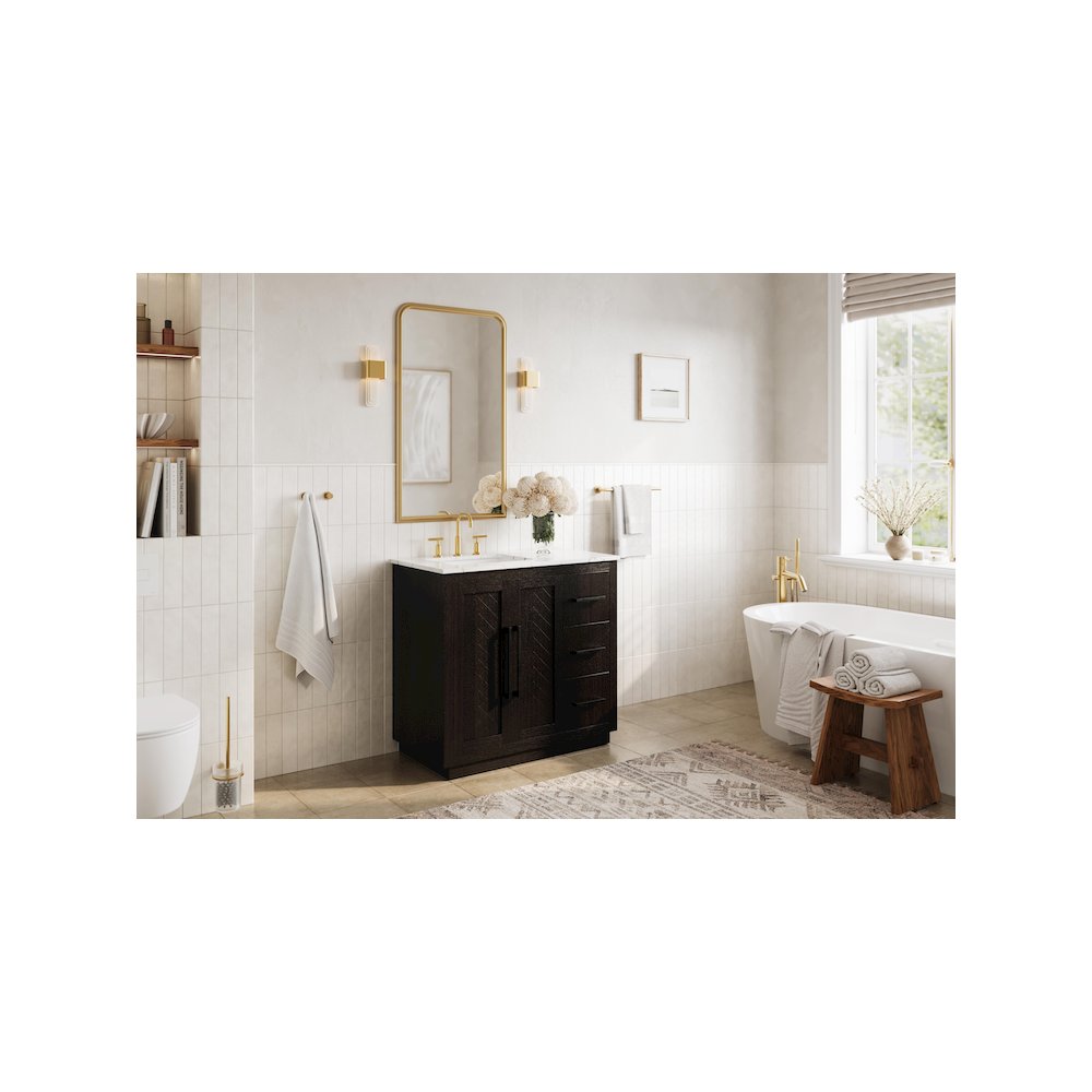 36 inch Single Bathroom Vanity in Chocolate Oak