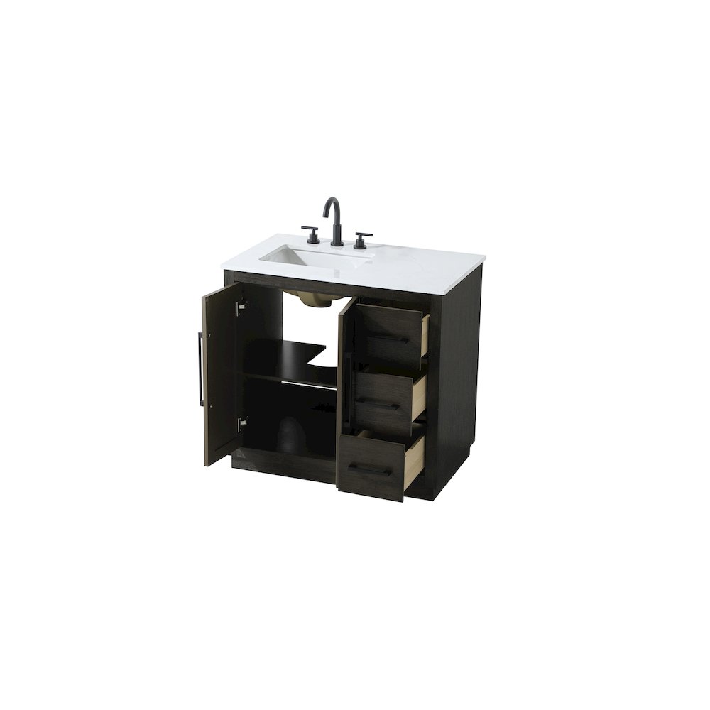 36 inch Single Bathroom Vanity in Chocolate Oak