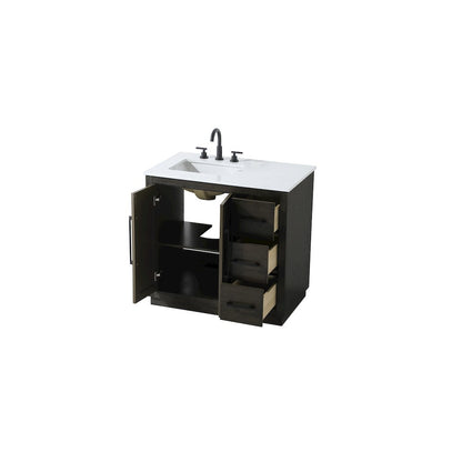 36 inch Single Bathroom Vanity in Chocolate Oak