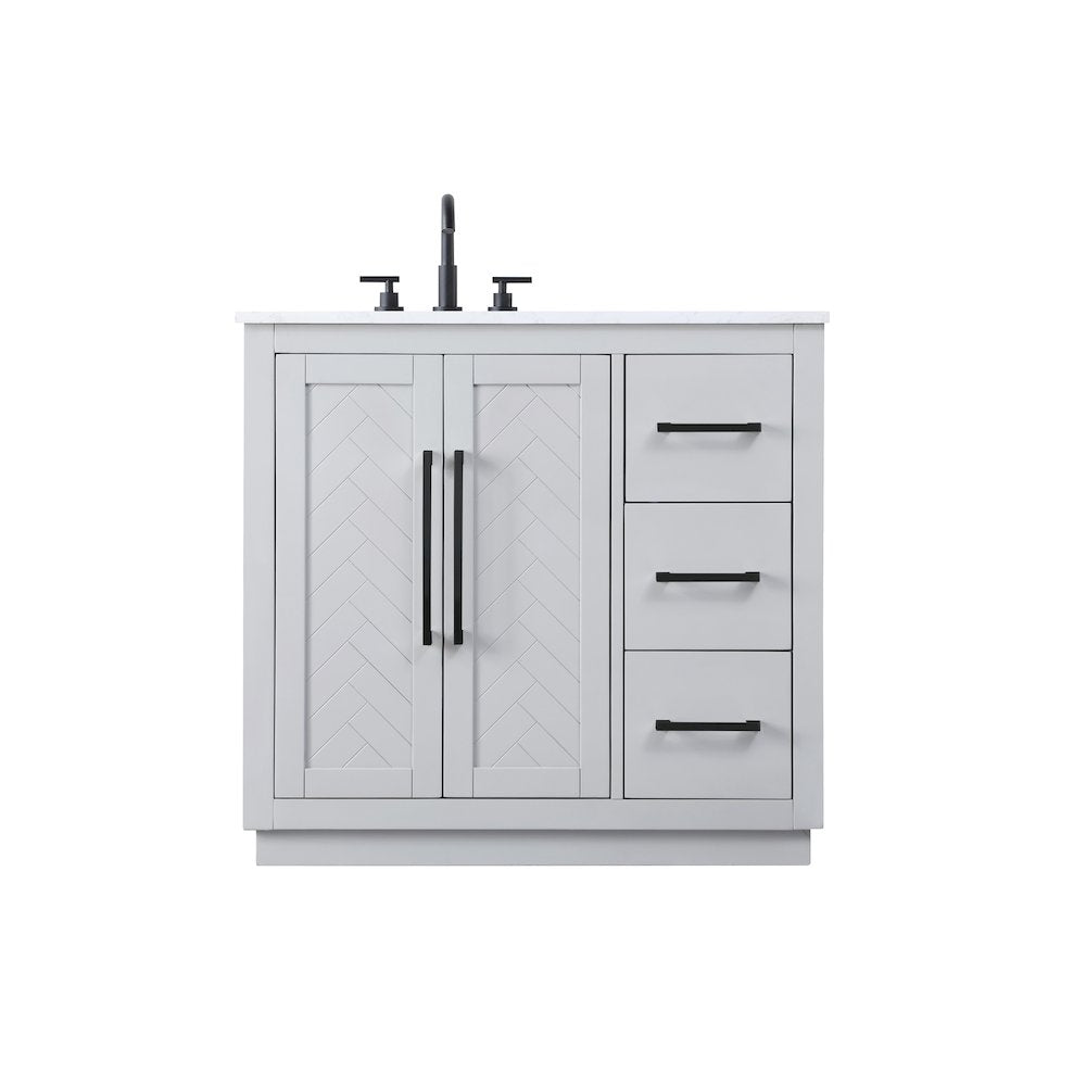 36 inch Single Bathroom Vanity in Grey