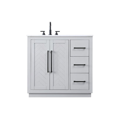 36 inch Single Bathroom Vanity in Grey