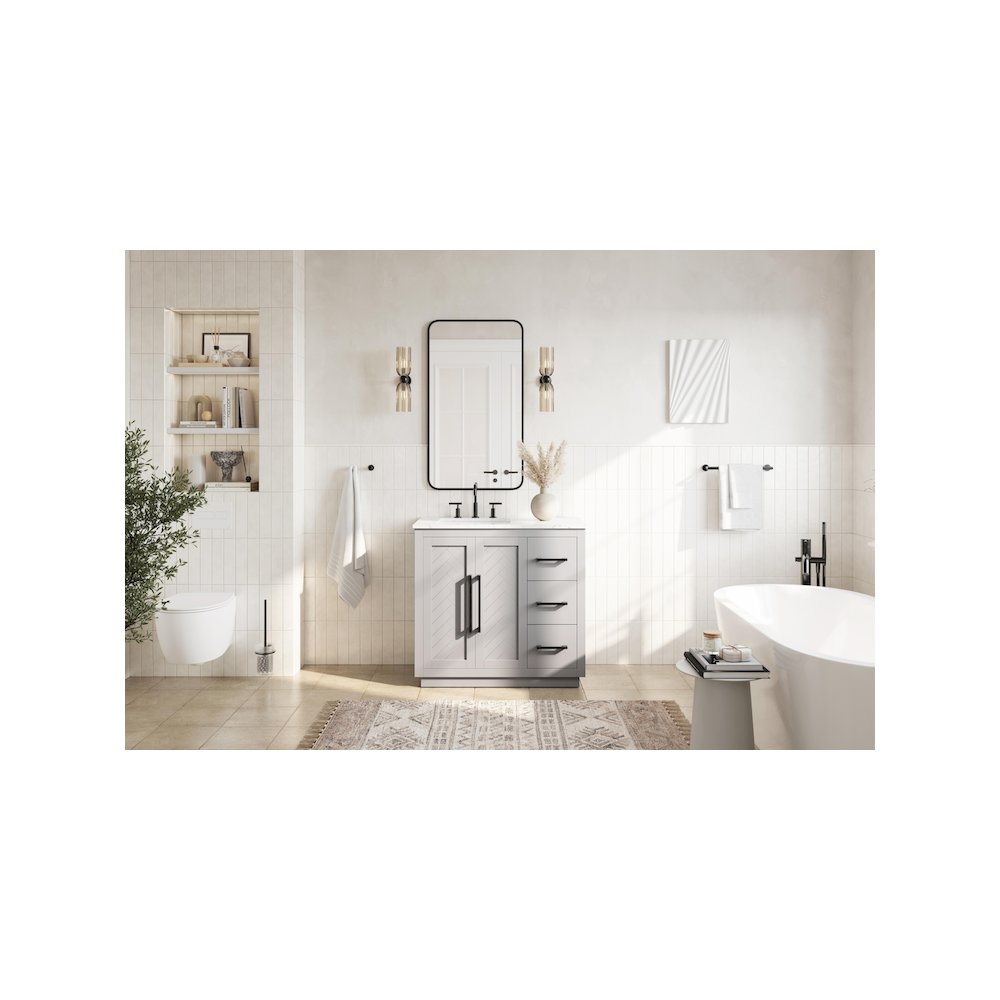 36 inch Single Bathroom Vanity in Grey