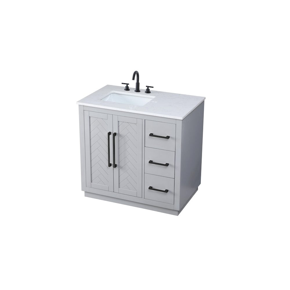 36 inch Single Bathroom Vanity in Grey