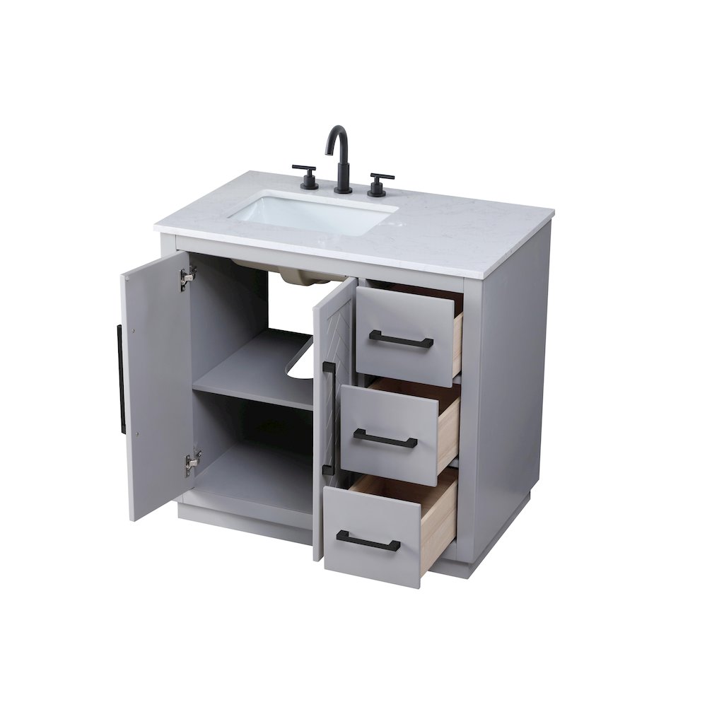 36 inch Single Bathroom Vanity in Grey
