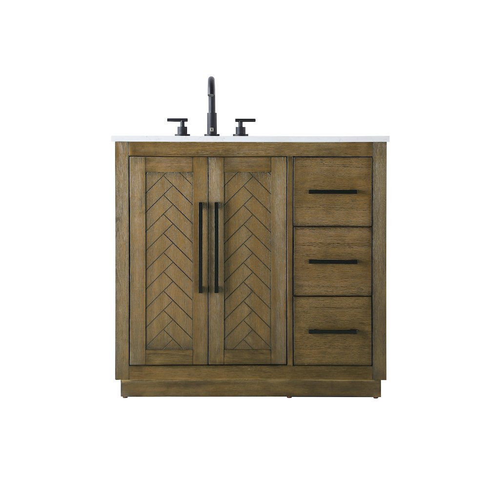 36 inch Single Bathroom Vanity in Hazel Oak