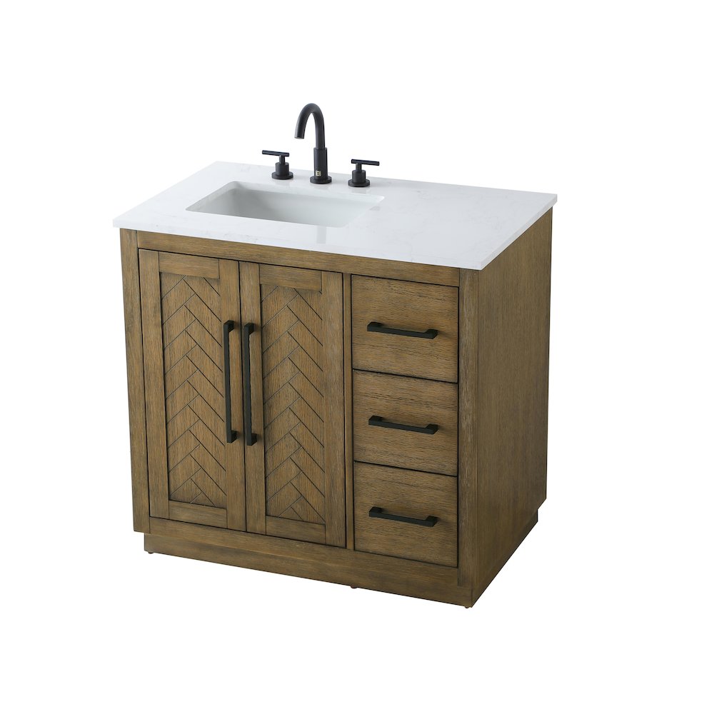 36 inch Single Bathroom Vanity in Hazel Oak