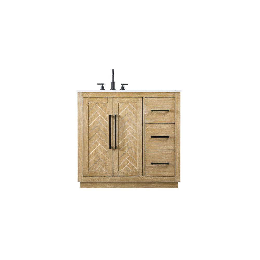 36 inch Single Bathroom Vanity in Linen Oak
