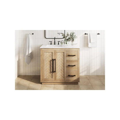 36 inch Single Bathroom Vanity in Linen Oak