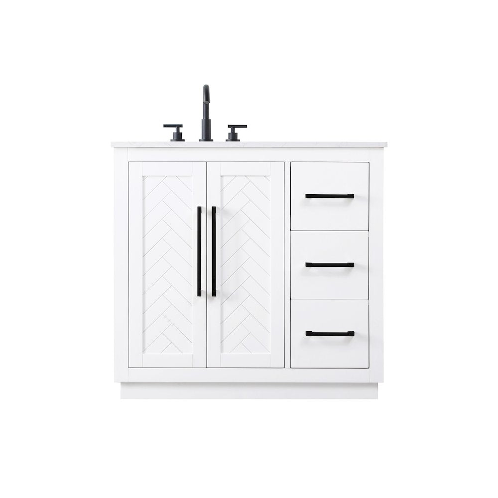36 inch Single Bathroom Vanity in White