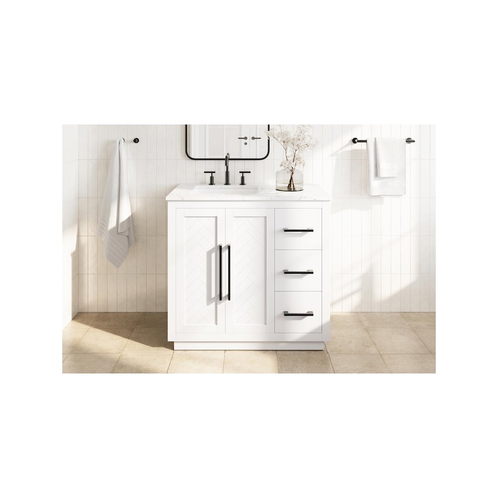 36 inch Single Bathroom Vanity in White