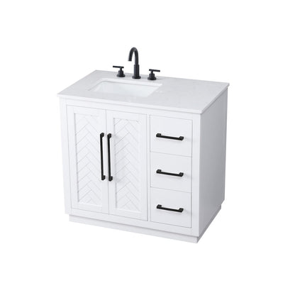 36 inch Single Bathroom Vanity in White
