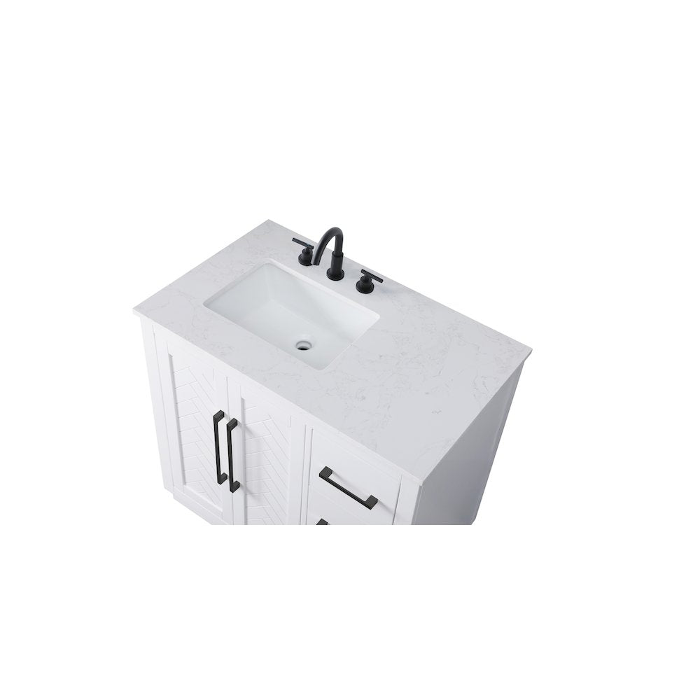 36 inch Single Bathroom Vanity in White