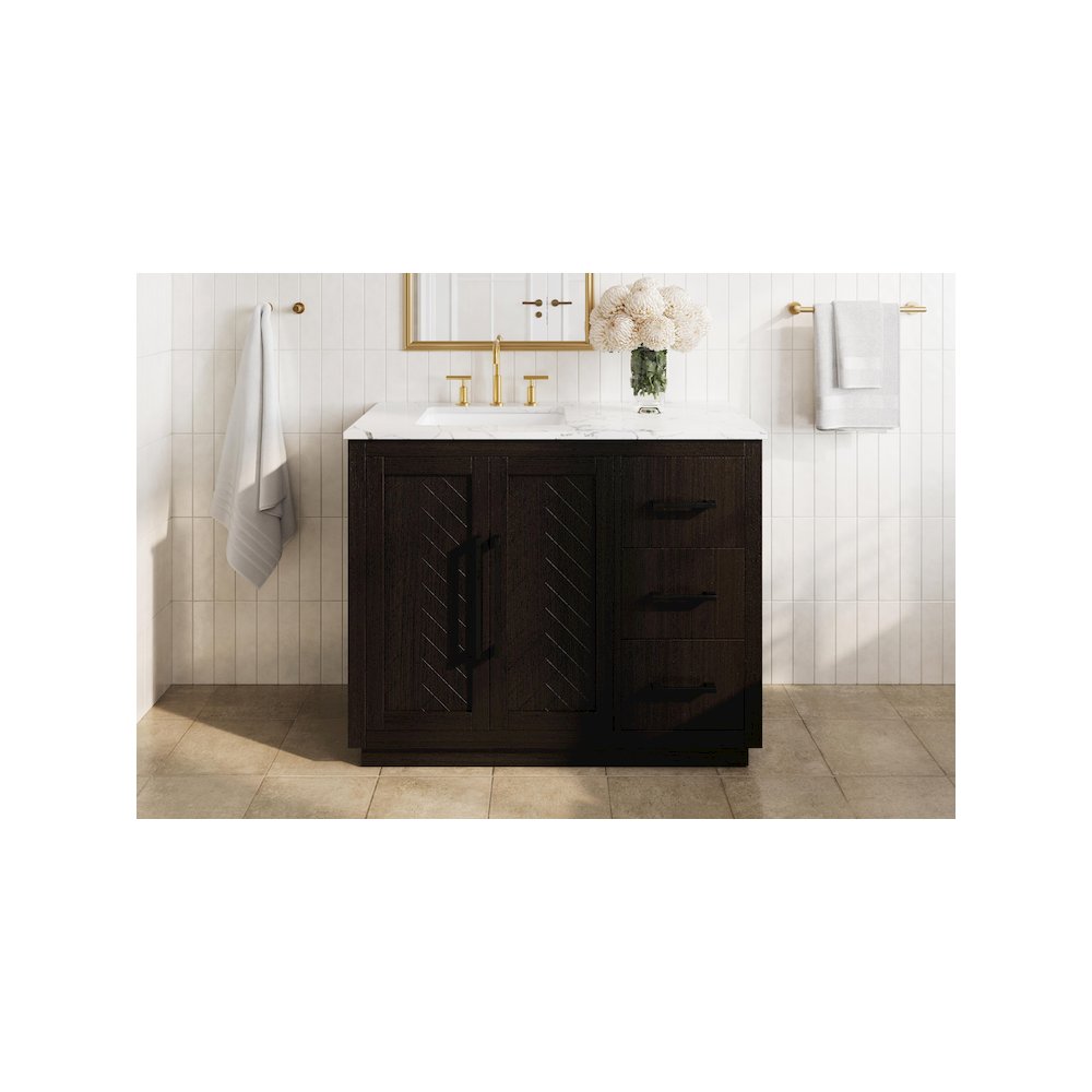 42 inch Single Bathroom Vanity in Chocolate Oak