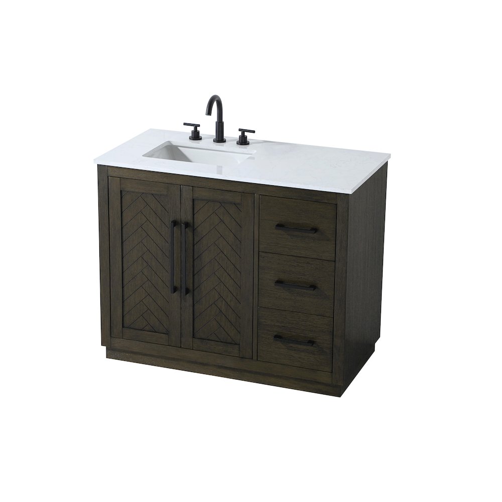 42 inch Single Bathroom Vanity in Chocolate Oak