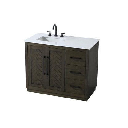 42 inch Single Bathroom Vanity in Chocolate Oak