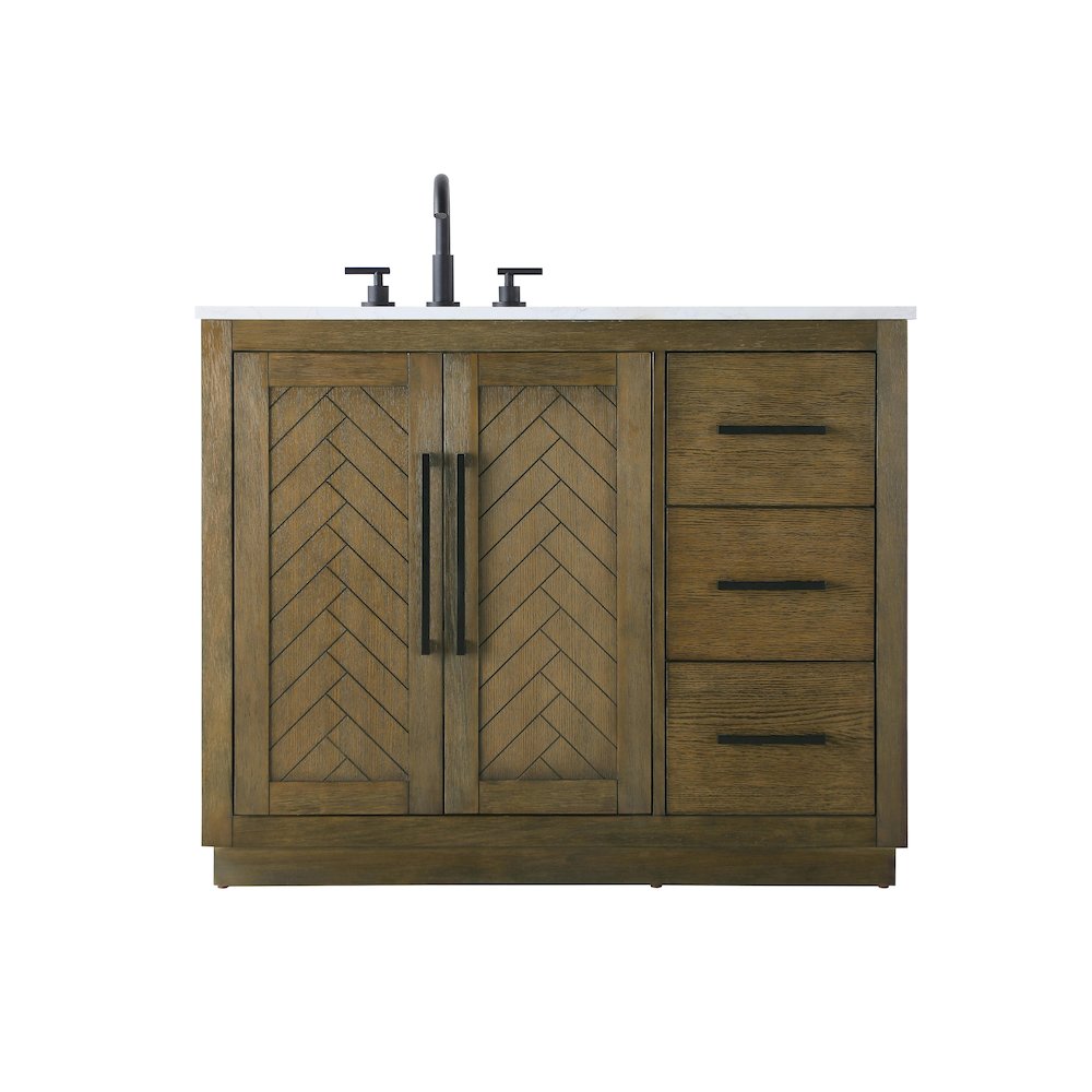 42 inch Single Bathroom Vanity in Hazel Oak